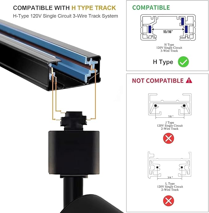 Plug in 3CCT Black Track Lighting Complete Kit with 4 * 3.28FT H Track Light Rails and 120V 12x10W GU10 Track Light Heads Brightness Dimmable Ceiling Spotlight Fixture for Accent Lighting