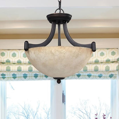 Canarm ICH375A03RA14 3 Light Warren Dual Large Pendant Light Fixture, Bronze