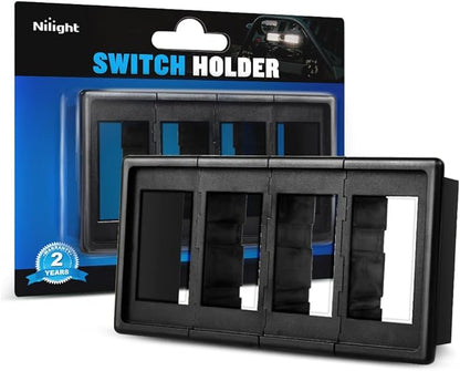 Nilight 90011D Rocker Switch Holder Panel, Switch Holder housing Kit ABS Plastic Black Automotive Mount Toggle Switch housing (Pack of 4) (2 Years Warranty), 4PCS Switch Panel