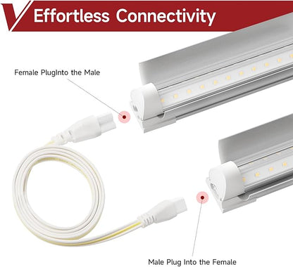 8 Pack LED Grow Light 4FT, 5000K Full Spectrum, 336W(8 x 42W), Linkable Growing Lamp Fixture, T8 Grow Lights for Indoor Plants, Seed Starting, Vegetables