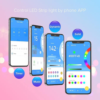 BTF-LIGHTING SP611E Bluetooth Sync Music Controller for APP/3Key Button/IR Remote Control Timer Mode with Dual Signal Output 600pixels/port Work WS2812B WS2811 for LED Pixel Strip(No Adapter or Light)