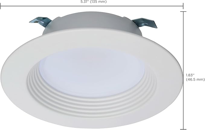 Satco LED Retrofit Downlight with Stepped Baffle, CCT Selectable 2700K/3000K/3500K/4000K/5000K, 4 Inch Round, White
