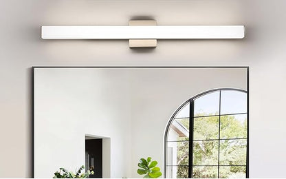 Bathroom Vanity Light Brushed Nickel Square LED 24 inch 14W 4000K Natural White Light Wall Bar Lighting Fixtures Over Mirror (Brushed Nickel, 31.5in 4000K Dimmable)