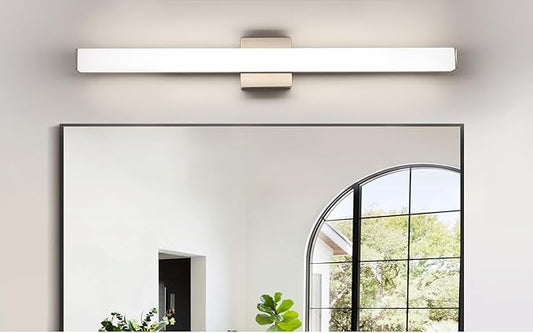 Bathroom Vanity Light Brushed Nickel Square LED 24 inch 14W 4000K Natural White Light Wall Bar Lighting Fixtures Over Mirror (Brushed Nickel, 31.5in 4000K Dimmable)