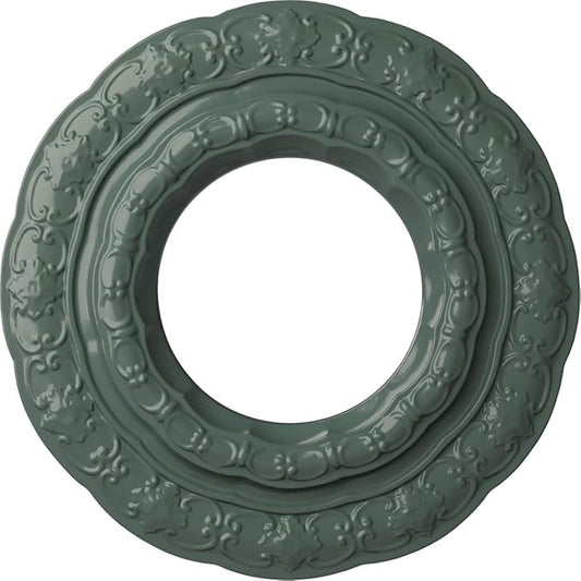 Ekena Millwork 15 3/8"OD x 7"ID x 1"P Lisbon Ceiling Medallion Fits Canopies up to 7" Ceiling Medallion, Cloud Burst