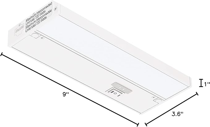 Getinlight 9-inch 3 Color Levels LED Under Cabinet Lighting, Hardwired or Plugged-in, Selectable 2700K/3000K/4000K, Dimmable, White Finished, IN-0210-0