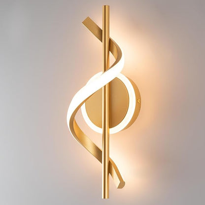 EIDISUNY LED Wall Sconces Indoor, 12W LED Wall Mount Lights, Modern Spiral Wall Lamp, 3000K Wall Light Fixture for Stairs, Living Room, Bedroom, Aisle, Hallway (Warm White, Gold)