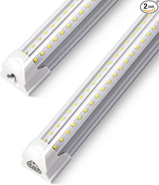 2-Pack 3FT LED Shop Lights, 30W 4680LM 6000K Super Bright, T8 Integrated Tube Lights, 270 Degree Lighting for Garage Warehouse