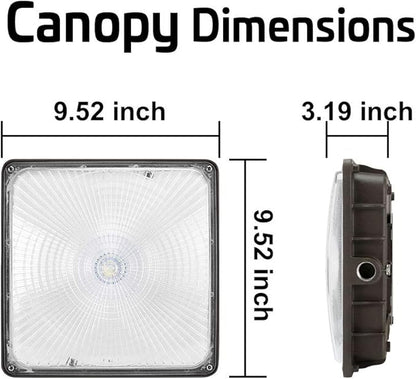 Konlite 40W LED Canopy Area Light - 175W HID/M.H. Equivalent - Bronze - 5450 LM - 6 Pack - 5000K - 120-277V - UL, Idea for for Gas Station, Gym, Warehouse, Shop, Underpass, Loading Dock