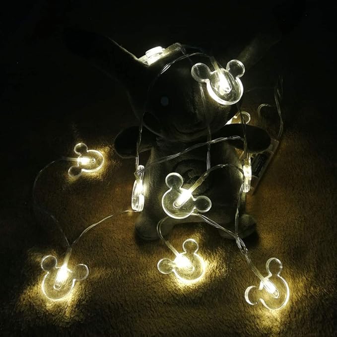 1.65m 10LEDs Decorative Cartoon Animal Mouse Night Mood Light Romantic Lamp for Home Indoor Bedroom Party Festival Décor(Warm White)