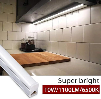 8 Pack LED Shop Light Fixture 2FT 6500K 10W 1100LM, T5 Super Bright White LED Tube Strip for Garage, Workshop, Ceiling, Under Cabinet Light, Frosted Cover, Linkable, with ON/Off Switch