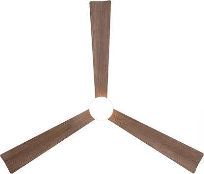 52" Nickel Ceiling Fan with Light and Remote, Modern 3-Blade DC Motor Ceiling Fan, Quiet Reversible Airflow, 6-Speed LED, Use for Bedroom Living Room Kitchen Indoor Use