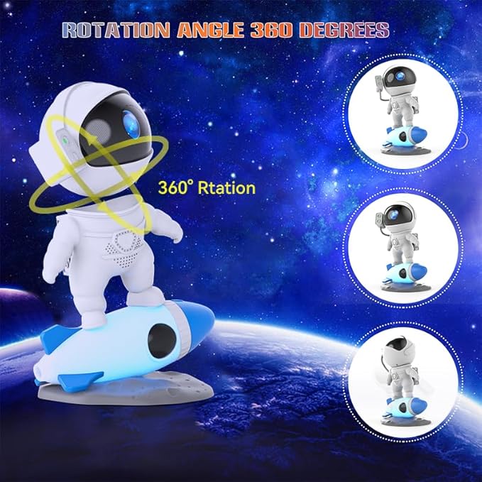 Star Projector, Galaxy Projector Night Light,Astronaut Starry Light Projector with Bluetooth Speaker Remote and Timer,Christmas Projector Light for Bedroom Decor,Game Rooms,Home Theatre
