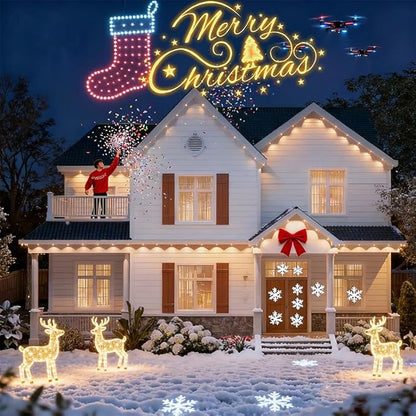 Permanent Outdoor Lights,Smart Outdoor Christmas Lights 24V with IC+RGB 20 LED, IP67 Waterproof Eaves Lighting with 213 Modes for Holiday,Party, Daily, APP/Remote Control