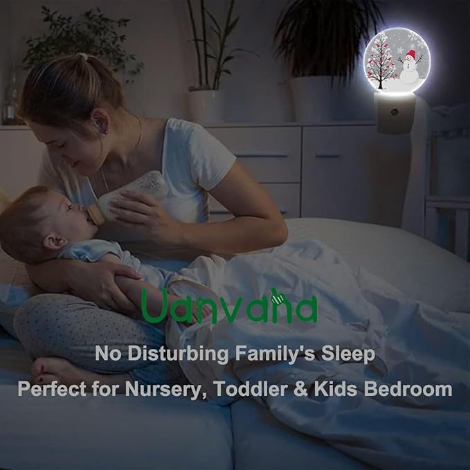 Snowman Ball Night Light Red Xmas Ball Christmas Night Lights Plug into Wall for Boys Girls, Plug-in Nightlight 0.5W LED Lighting for Stairway Hallway Bedroom