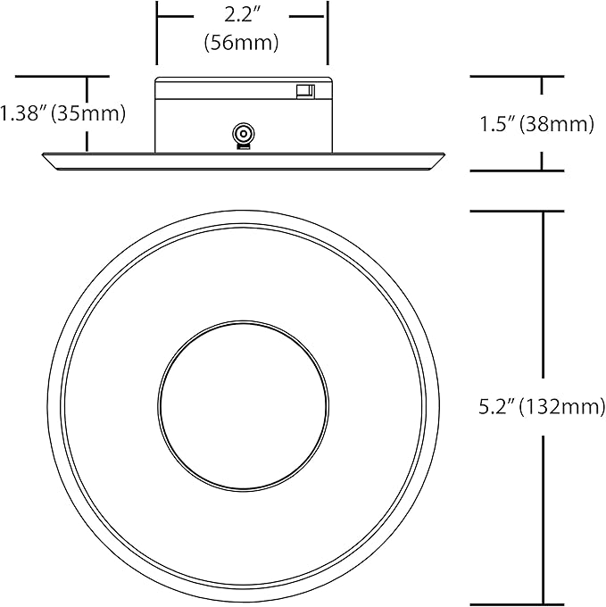 SureFit(v3) LED Flush Mount Ceiling Light, 5000K with Round White Trim (DLF301205KWH)