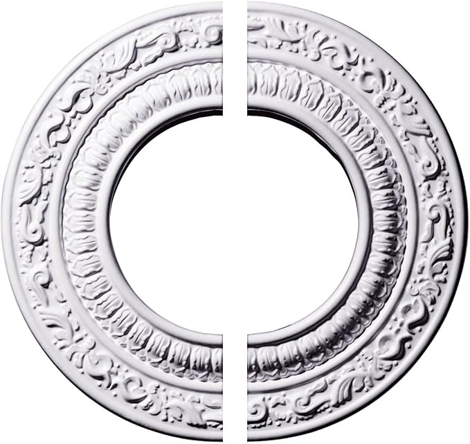 Ekena Millwork CM08AD2 8 1/8"OD x 4 1/8"ID x 1/2"P Andrea Ceiling Medallion, Fits Canopies up to 4-1/8", 2 Piece
