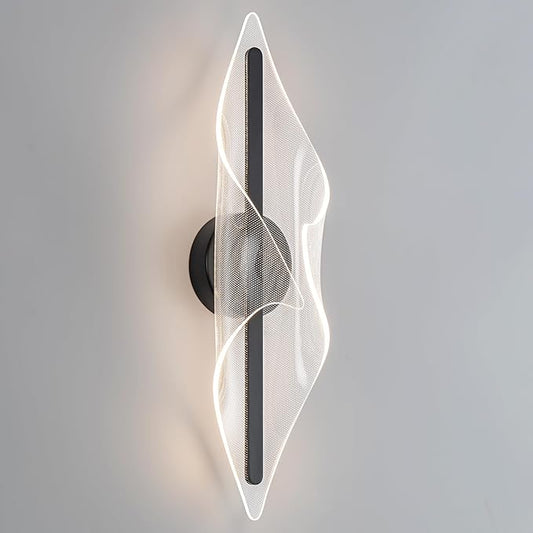 Modern Wall Sconce Light Bedroom Wall Lights Black LED Wall Lamp for Living Room Hallway Bathroom 22.4In