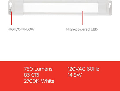 UltraPro 24 inch Plug-in Linkable Under Cabinet Lights, High/Low/Off, Warm White Light (2700K), LED Under Cabinet Lighting, Under Counter Lights for Kitchen, 44107
