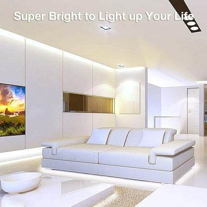 DAYBETTER COB LED Strip, 16.4 ft White LED Strip Lights, Dimmable LED Light Strip 4000K Bright Neutral White, 24V, 1600LEDs, 2835 Flexible LED Tape Light for TV, Bedroom, Kitchen Cabinet, Closet