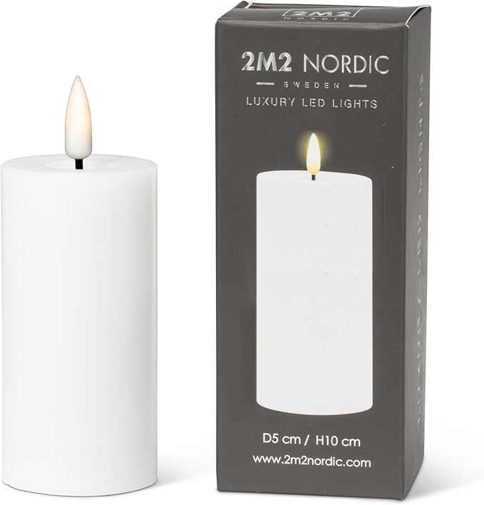 Abbott Collection Wax LED Flameless Pillar Candle - White (2x4 H)