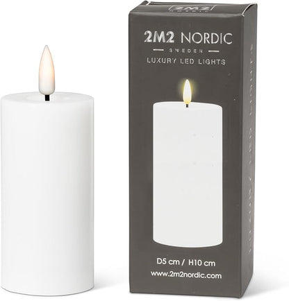 Abbott Collection Wax LED Flameless Pillar Candle - White (2x4 H)