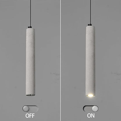 Concrete Linear Pendant Light,Modern Industrial Hanging Cement Pendant Lighting Fixture for Kitchen Island Dinning Room Bedroom Bedside Table Small Pendant Lights(1-Pack)