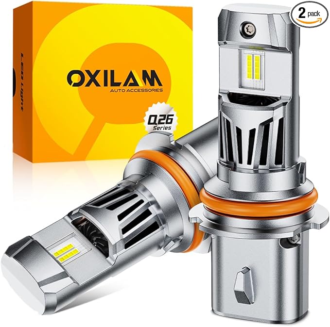 OXILAM 9007/HB5 LED Bulbs, 1000% Ultra-Bright, 1:1 Halogen Size 9007 Fog Lights, 3 Min Quick Install, 20 Years Lifespan, No Flicker, 99% Compatibility, Pack of 2