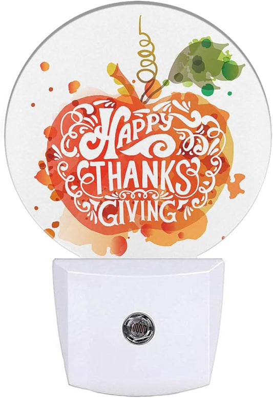 EKOBLA Pumpkin Plug-in Night Light, Thanksgiving Fall Pumpkin LED Nightlight with Auto Sensor for Bathroom & Hallway