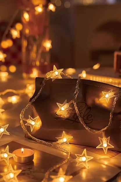 Star Plug in String Lights, 16ft 50 LED Plug in Star Warm White Fairy Lights for Birthday Party Holiday Christmas Home Decoration