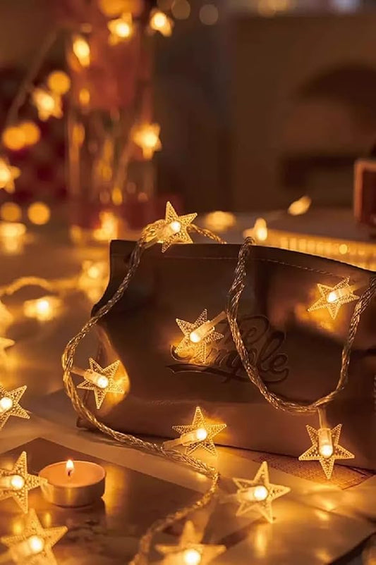 Star Plug in String Lights, 16ft 50 LED Plug in Star Warm White Fairy Lights for Birthday Party Holiday Christmas Home Decoration