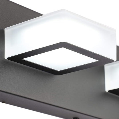 Ralbay Modern Black Vanity Lights Fixtures 6 Lights Acrylic Modern LED Matte Black Vanity Lights for Bathroom