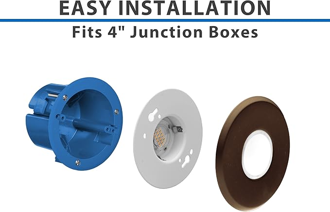 SureFit(v3) LED Flush Mount Ceiling Light, 3000K with Round Oil-Rubbed Bronze Trim (DLF301203KRDOB)