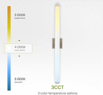 ASD 48" LED Linear Vanity Light Fixture, Modern Bathroom Sconce — 3 Color 3000K-5000K, Dimmable, 35W 3800LM, Energy Star & ETL Listed — Over Mirror Makeup Bar for Bedroom, Cabinets — Nickel, 4 Pack