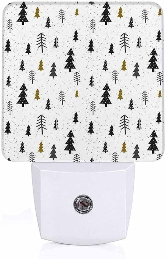LED Night Light Lamp with Smart Sensor Dusk to Dawn Sensor,Winter Christmas Trees Night Light Daylight White,0.5W Plug-into Wall for Adults,Bedroom,Bathroom,Hallway,Kitchen