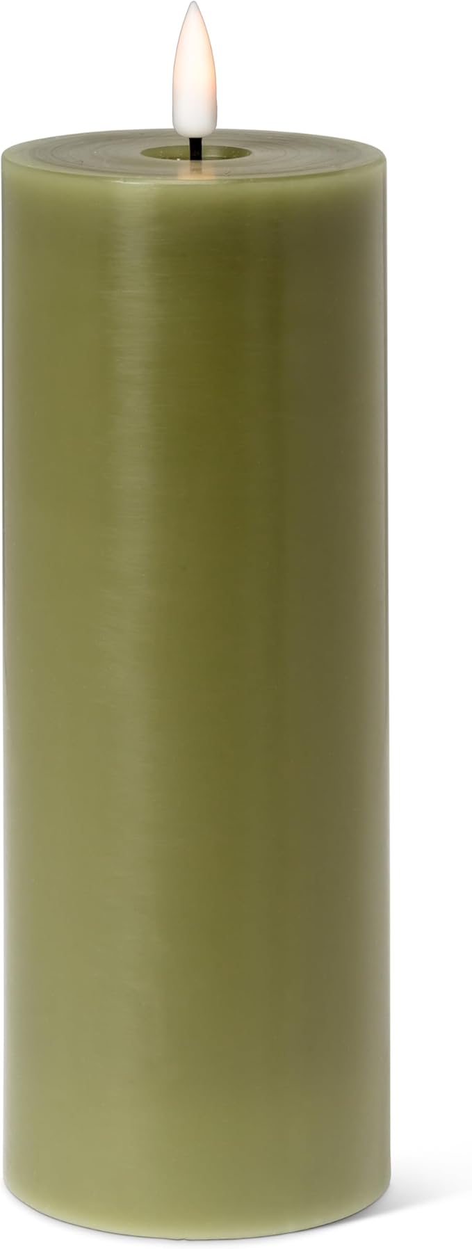 Abbott Collection Wax LED Flameless Pillar Candle - Green (3x8 H)