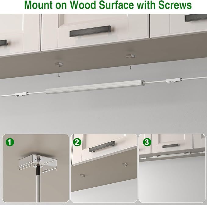 AIBOO Under Cabinet Lighting, Dimmable 12 inch Under Counter Lights, 120V Plug in & Hardwired, Linkable LED Closet Lights for Kitchen, Shelf, Workbench, Desk,Cupboard,Garage (6 PCS),Cold White 6000K