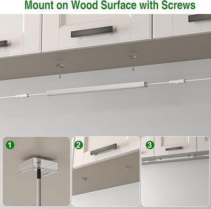 AIBOO Under Cabinet Lighting, Dimmable 12 inch Under Counter Lights, 120V Plug in & Hardwired, Linkable LED Closet Lights for Kitchen, Shelf, Workbench, Desk,Cupboard,Garage (6 PCS),Cold White 6000K