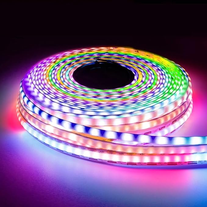 160LEDs/m 3.2FT WS2812B WS2812 LED Strip,10mm Width Individually Addressable Dream Color Flexible Smart Light Tape for Bedroom,Kitchen,Stage,TV Backlight,DC5V