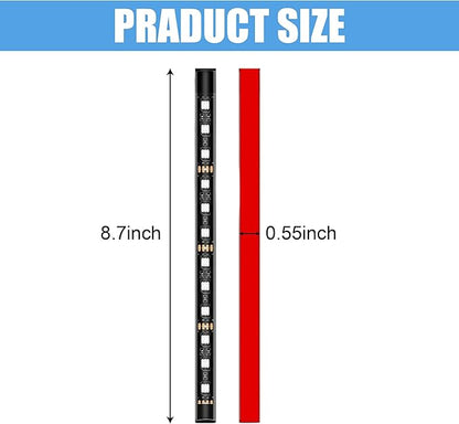 Car LED Strip Light, 24 LED RGB Neon Auto Interior Atmosphere Lights, 12V Cigarette Lighter Under Dash Ambient Night Light, Auto Decorative Lamp Accessory for Car Truck (Red, Cigar Lighter)