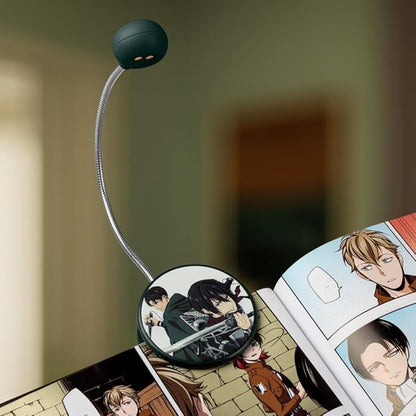 WITHit Clip On Book Light – Dimmable LED Reading Light for Books and eBooks, Reduced Glare, Portable, Cute Bookmark Light for Kids & Adults, Batteries Included (Levi/Mikusa, Attack on Titan)