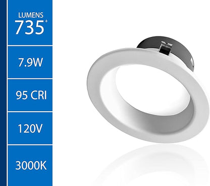 DLR4(v6) 4-inch White 3000K Recessed LED Downlight (12 Pack) (DLR46071203KWH-12PK)