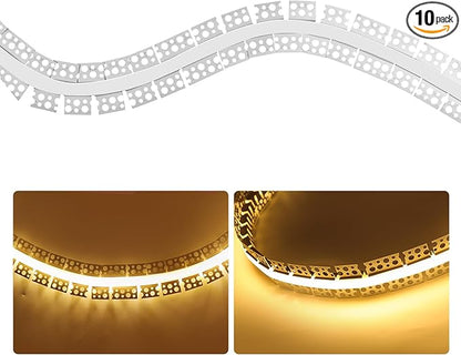 10Pack Curved Plaster in LED Channel 3.3ft Flexible Recessed Drywall Aluminum Strip Light Track with White Diffuser for LED Tape Mounting Profile