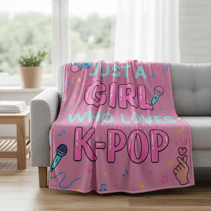 Perleddom Kpop Blankets Gifts for Girls K Pop Birthday Graduation Gifts for Fans K-Pop Lovers Throw Blanket Korean Fantasy Anime Blanket Kpop Merch Stuff K Pop Music Gift for Women for Bed 50"x60"
