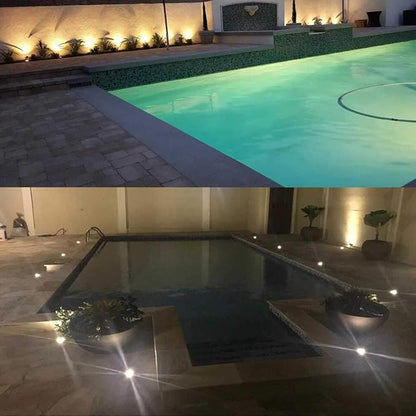 Low Voltage Landscape Lights with Connectors Grated Top Anti-Glare LED Well Lights 12V-24V Waterproof Outdoor In-Ground Light 3000K Landscape Lighting for Garden Yard Deck Pathway (2)