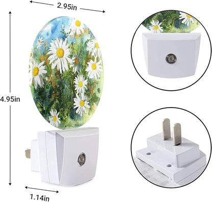EKOBLA Daisy Plug-in Night Light, Spring Garden White Daisy LED Nightlight for All Ages, 0.5W Sleep Friendly