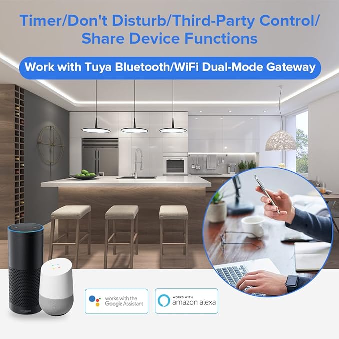 BTF-LIGHTING 5in1 LM052 Tuya Zigbee3.0 LED Controller Support Dimming CCT RGB RGBW RGBCCT PWM LED Strip Compatible with Echo Plus/4th Gen, Tuya Gateway Work with WR01RF WR02RF etc
