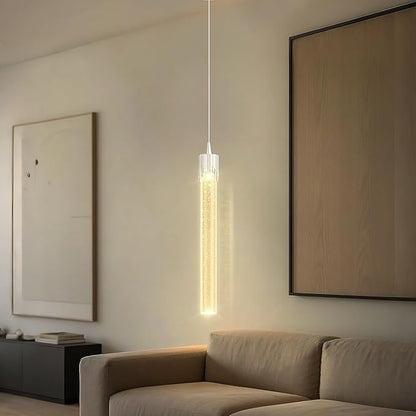 ykolupty Mini 1 Light Chrome Crystal Pendant Lights,Modern Led Kitchen Island Hanging Light Fixture,Adjustable Pendant Lighting for Kitchen Island,Dimmable 2700k-6000k
