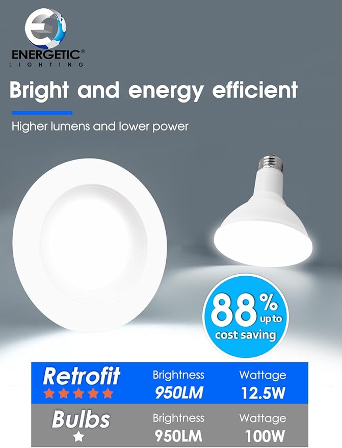 Energetic 5CCT Retrofit Recessed Ceiling Lighting (24 Pack, 5/6 inch)