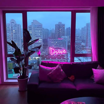 YM E-Bright Pink Led Neon Strip Lights Without Power Supply, 12V Indoor Outdoor Rope Silicone 16.4Ft 600SMD Waterproof Flexible for Signboard Kitchen Bedroom Bar Home Building Party Events Decoration